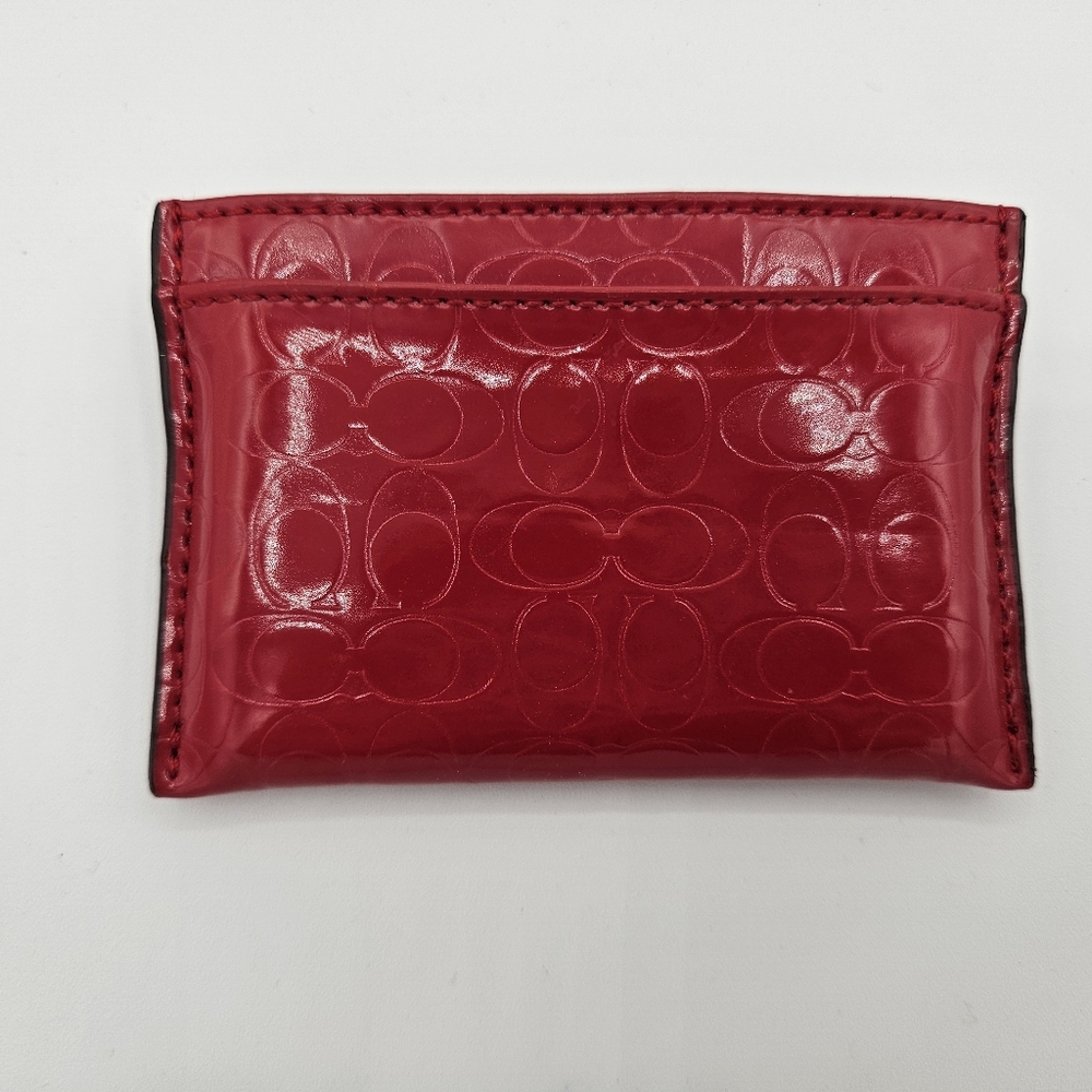 SOLD!!! Coach Red Patent Leather Card Case - Picture 2 of 3